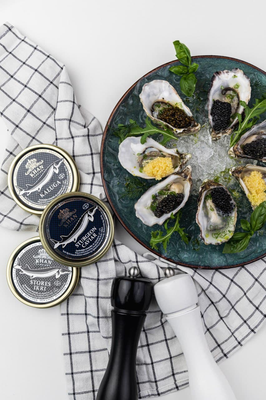 Caviar canape for partnership section